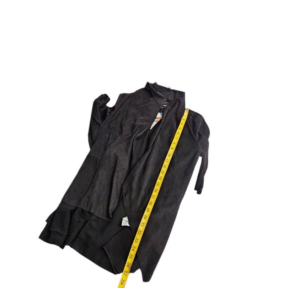 Desigual Womens Faux Suede Waterfall Open Front Cardigan, Black, Embroidered, 0 - Picture 7 of 11